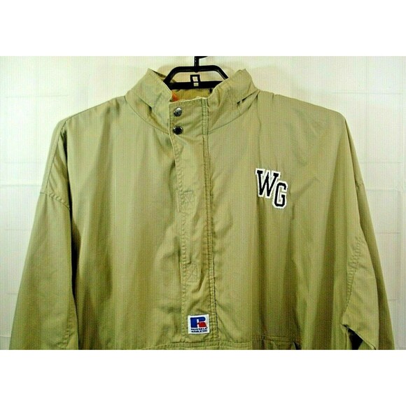 Russell Athletics Vintage Windbreaker Hoodie Pullover Zip Snap Jacket 2XL - Picture 3 of 10